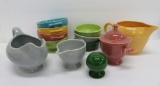 Fiesta Ware accessory pieces, 12 pieces, bowls, pitcher and gravy