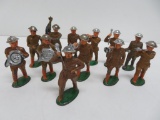 1930's /40's Barclay marching band lead figures, 12 pieces, 3 1/4