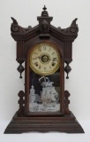 Kitchen clock with Enterprise sailing ship and lighthouse
