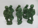 Six 1940/50's Injection Mold army toy soldiers, 6 1/2