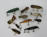 10 vintage wooden fishing lures