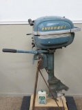 Evinrude Fleetwin Outboard Motor with stand, 7.5 hp , c 1957