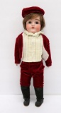 Kestner 154 shoulder head boy doll with kid leather body, 15 1/2