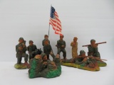 Nine Miller Plaster Toy Soldiers
