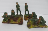 Six Slik Plaster Toy Soldiers, 2 1/2