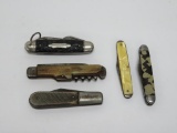 Five vintage pocket knives