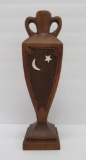 Society of the Army of the Potomac symbols on wooden hand carved vase, 13