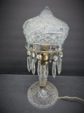 Crystal table lamp with prisms, cut glass, 14