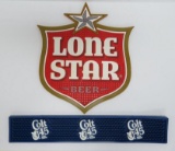 Two bar rail mats, Colt 45 and Lone Star Beer