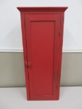 Painted single door wall cabinet with shelves, 32 1/2