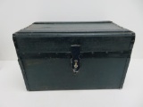 Small wood trunk, canvas covered, 18
