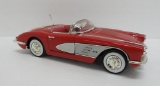Die Cast Corvette model, red convertible 1958, 1:18 scale, 10