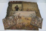 Four farming themed tapestry pieces, gatherers,gleaners