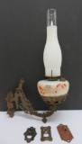 Wall mount oil lamp with extra wall brackets