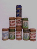 6 Cylinder phonograph rolls, Edison, as found