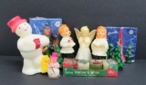 Vintage Christmas Candles, angels, snowmen and trees, 10 pieces