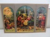 German Nativity screen, colored lithograph, 20 1/2
