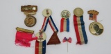 Roosevelt, McKinley, and Connoly pins and memorial day pins 1909