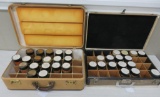 34 Edison cylinder rolls in two vintage suitcases