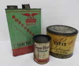 Three vintage grease cans
