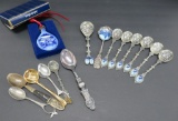 14 collector souvenir spoons and ornament