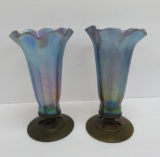 Two art glass vases, 6