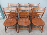 Set of Six Hitchcock Chairs, fruit and leaf stencil