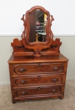 Lovely Three drawer Dresser with chevel mirror and candlestands