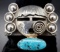 Sterling Silver and Turquoise Artist Signed Hopi Masked Maiden Bracelet