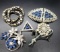 Vintage Blue and Clear Rhinestone Brooch Grouping