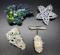 Vintage Toy Watch Pin and Jeweled Brooch/Dress Clips