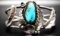 Artist Signed Navajo Sterling Silver and Turquoise Bracelet
