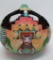 David Roy Yokua Hopi gourd bowl with Corn Maiden and turquoise insets, 8 1/2