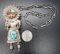Artist Michael Horse Large Sterling Silver Sunface Katsina Doll Necklace