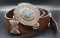 Ralph Lauren Leather and Silver Medallion Southwest Style Ladies Belt