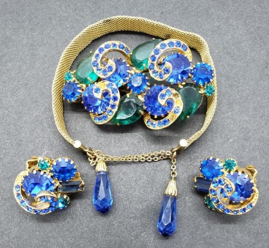 Vintage Blue and Green Stone Set