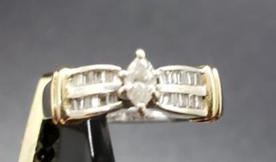 Marquise Diamond and Channel Set Ring