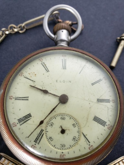 Antique Elgin Men's Pocket Watch and Fob