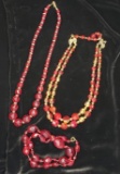 Vintage Strands of Ruby Red Beads