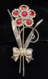 Vintage Sterling Silver Flower Pin