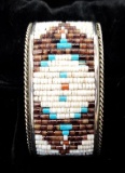 Sterling Silver Beaded Mayan Style Bracelet