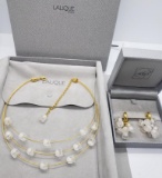 Lalique Lily of the Valley Necklace and Earrings in Presentation Boxes