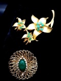Vintage Weiss Brooch and Park Lane Brooch and Earrings
