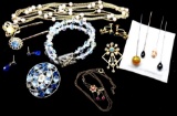 Vintage Costume Jewelry Grouping and Antique Hat Pins