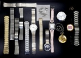 Large Grouping of Mens Watches, Bands and Various Stainless Links and Spring Bars