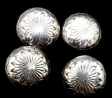 Four Sterling Silver Concho Buttons