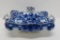 Flow Blue covered vegetable dish, Burgess and Leigh, Art Nouveau design