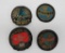 Four Schlitz metallic stitched jacket badges patches, 4