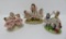 Three German Dresden style Ring Around the Rosie lace figurines, 4