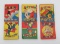 Three vintage Cracker Jack toy prizes, Action Movies, 3